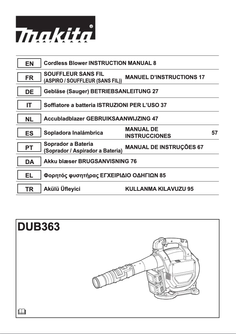 Page n°1 - Manuel utilisateur Makita DUB363