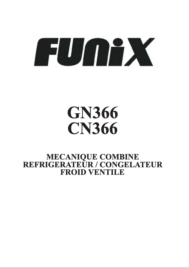 Page 1 de la notice Manuel utilisateur Funix CN366