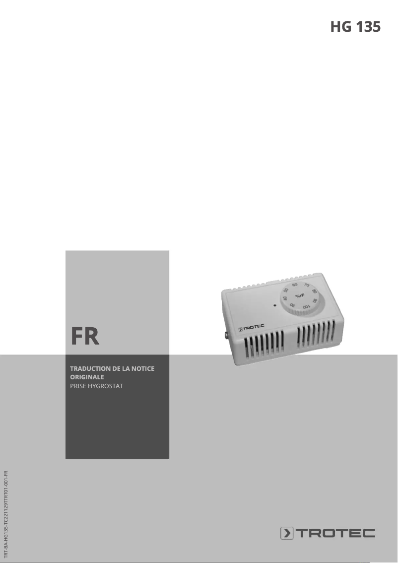 Page n°1 - Manuel utilisateur Trotec HG 135