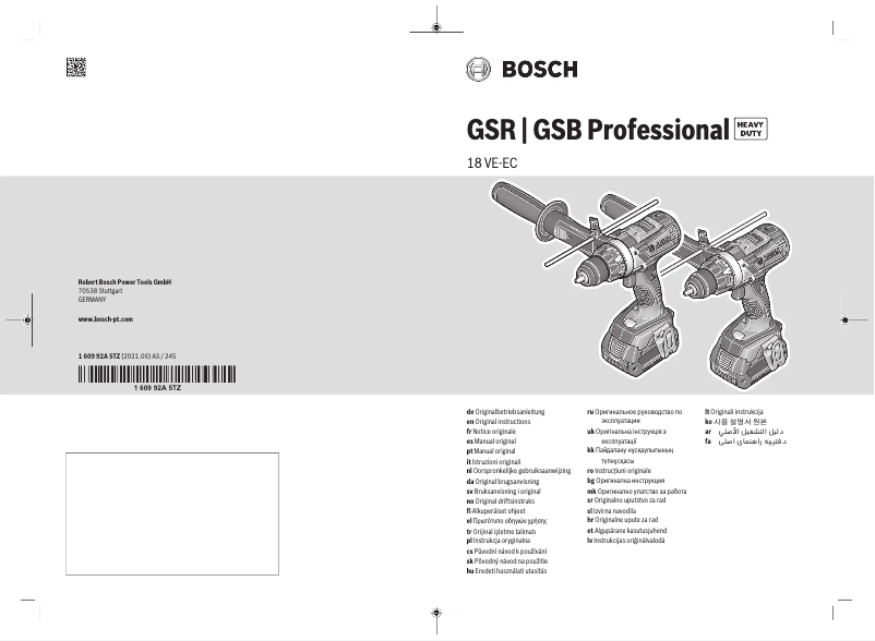 Page 1 de la notice Manuel utilisateur Bosch GSB 14.4 VE-EC Professional
