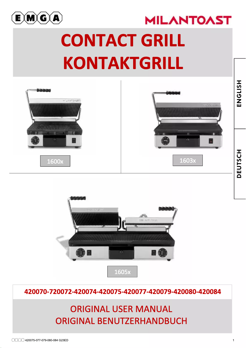 Page 1 de la notice Manuel utilisateur MilanToast 420075