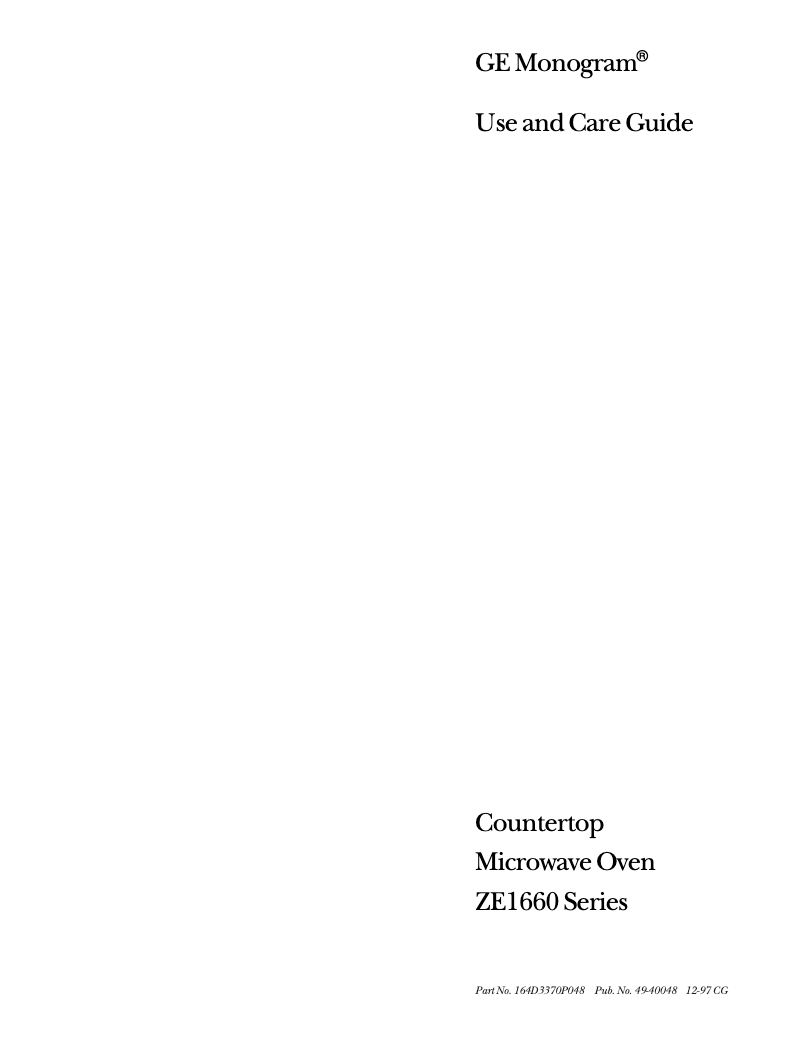 Image de la première page du manuel de l'appareil ZE1660SA