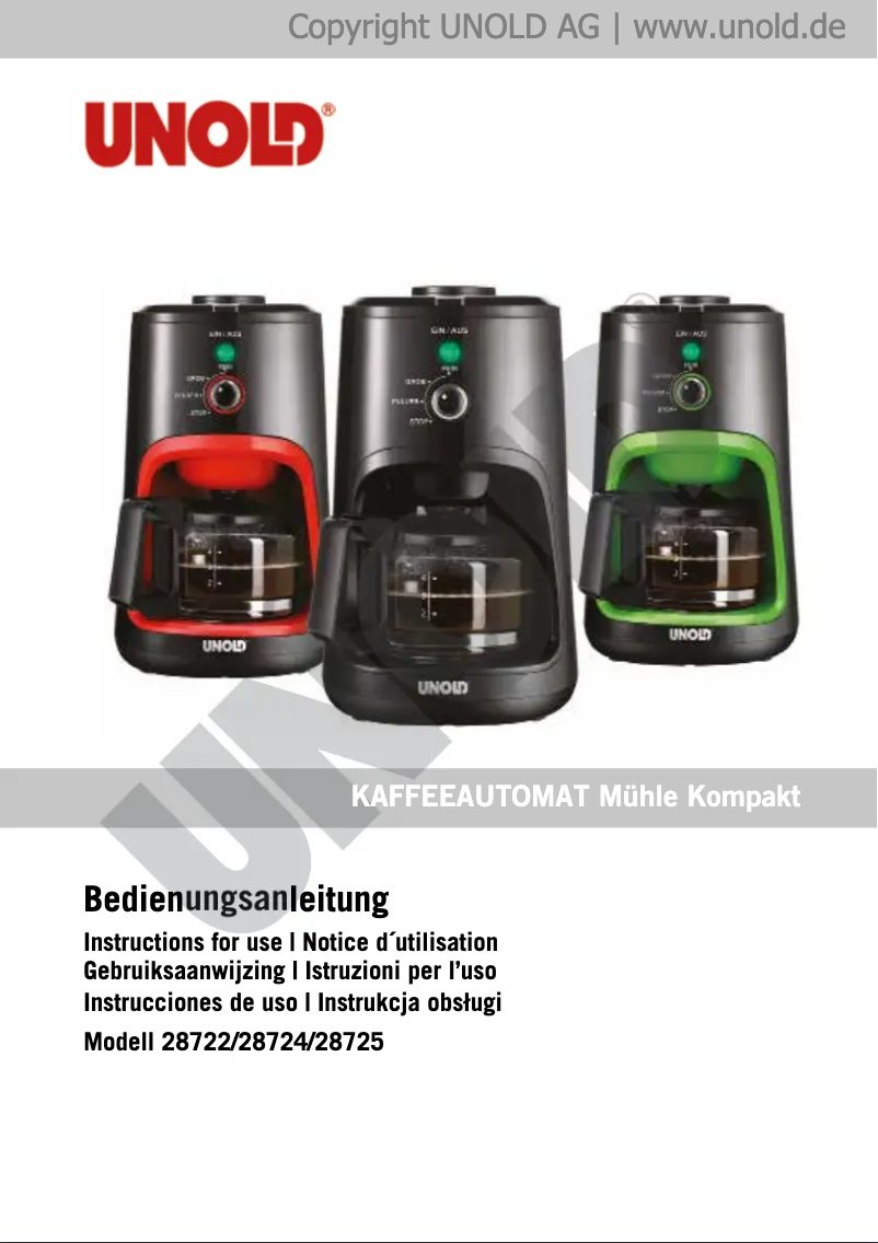 Image de la première page du manuel de l'appareil Kompakt 28725