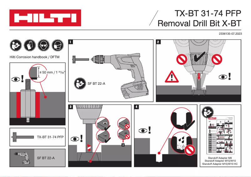Página 1 del manual Manual de usuario Hilti TX-BT 31-74 PFP