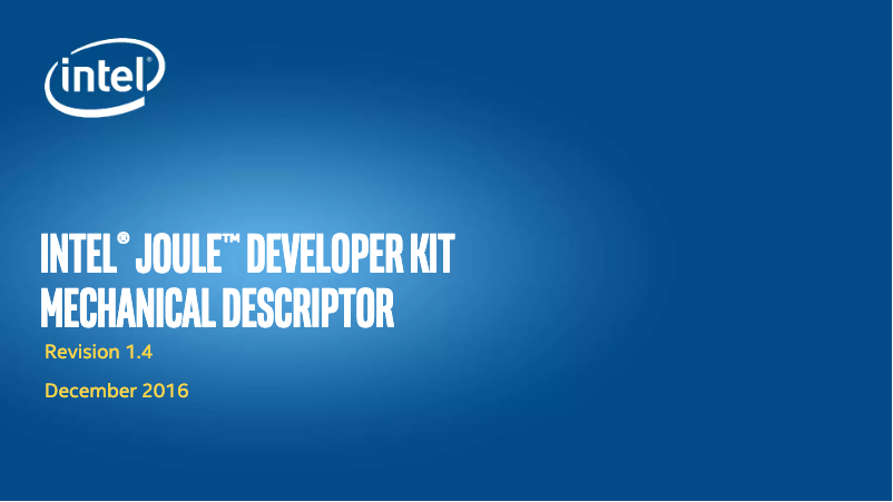Page n°1 - Manuel utilisateur Intel Joule 550x Developer Kit