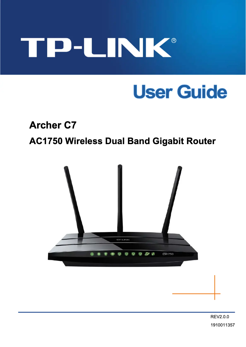 Page 1 de la notice Manuel utilisateur TP-Link Archer C7 V2