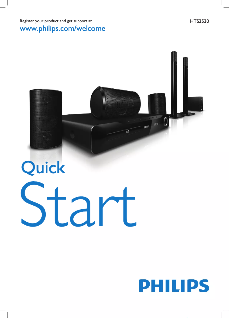Page 1 de la notice Guide de démarrage rapide Philips HTS3530