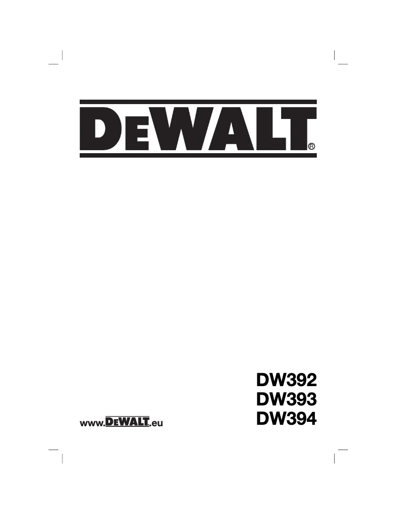Page 1 de la notice Manuel utilisateur DeWalt DW394