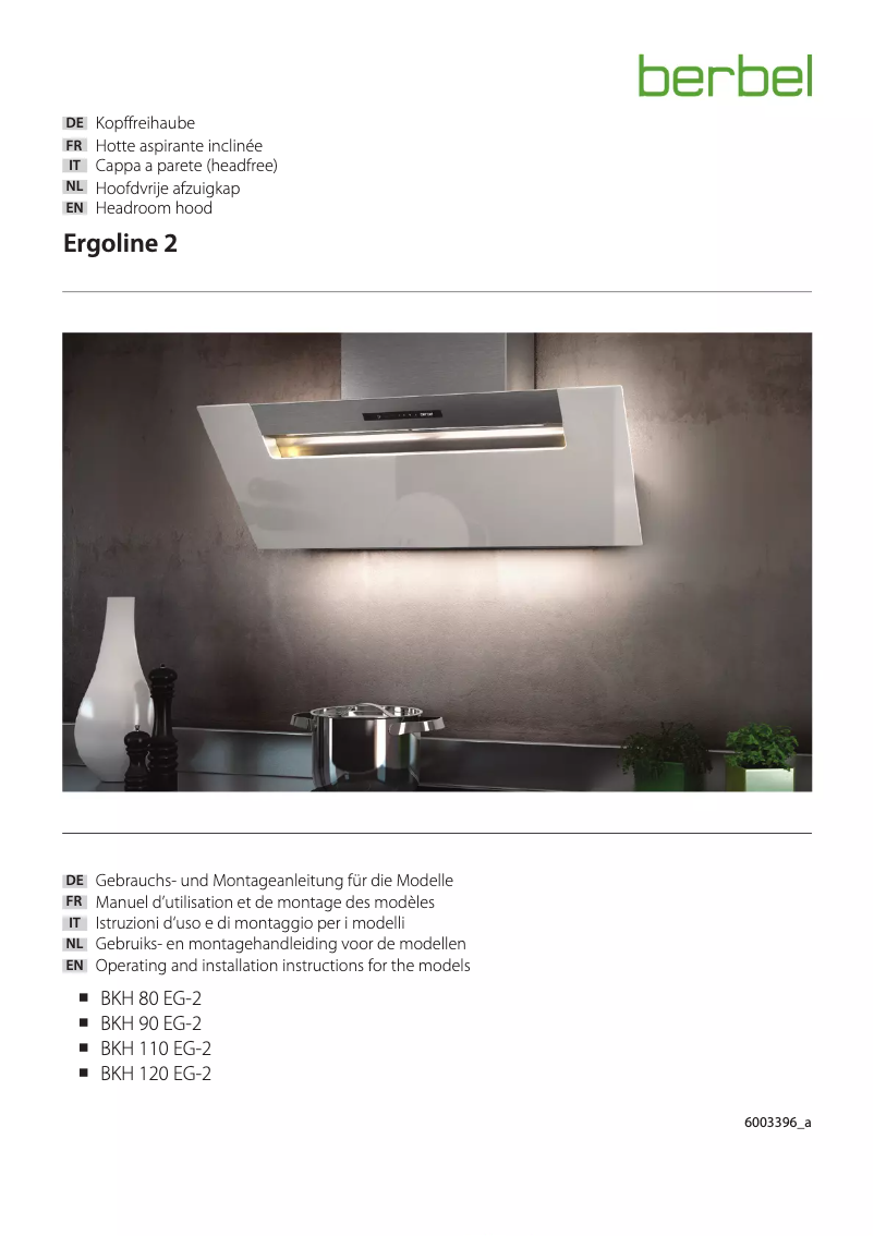 Page n°1 - Manuel utilisateur Berbel BKH 60 EG