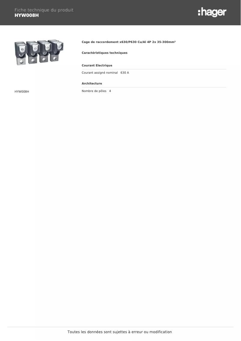 Image de la première page du manuel de l'appareil HYW008H