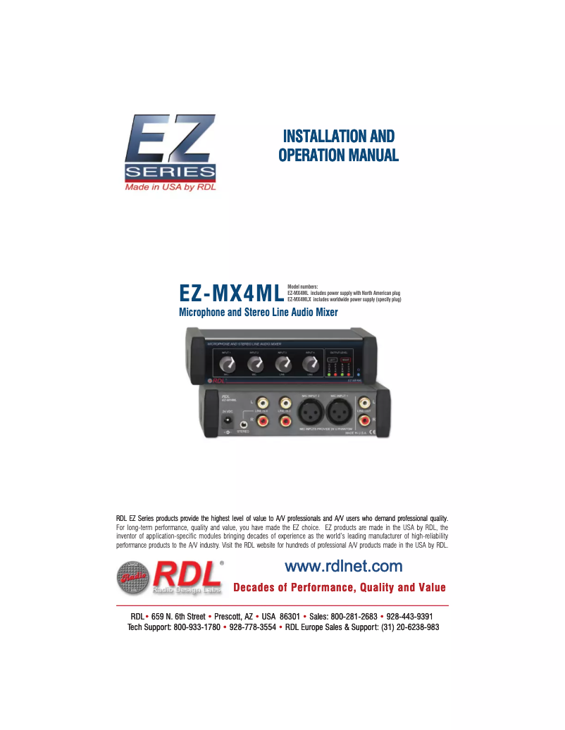 Image de la première page du manuel de l'appareil EZ-MX4ML