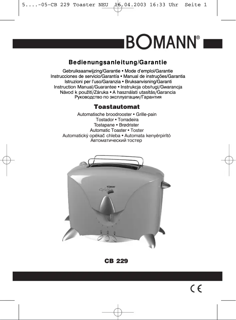 Page n°1 - Manuel utilisateur Bomann CB 229