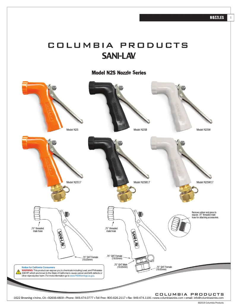 Page 1 de la notice Manuel utilisateur Sani-Lav N2SW
