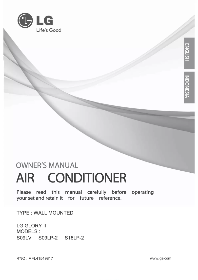Page n°1 - Manuel utilisateur LG SN09LP-2