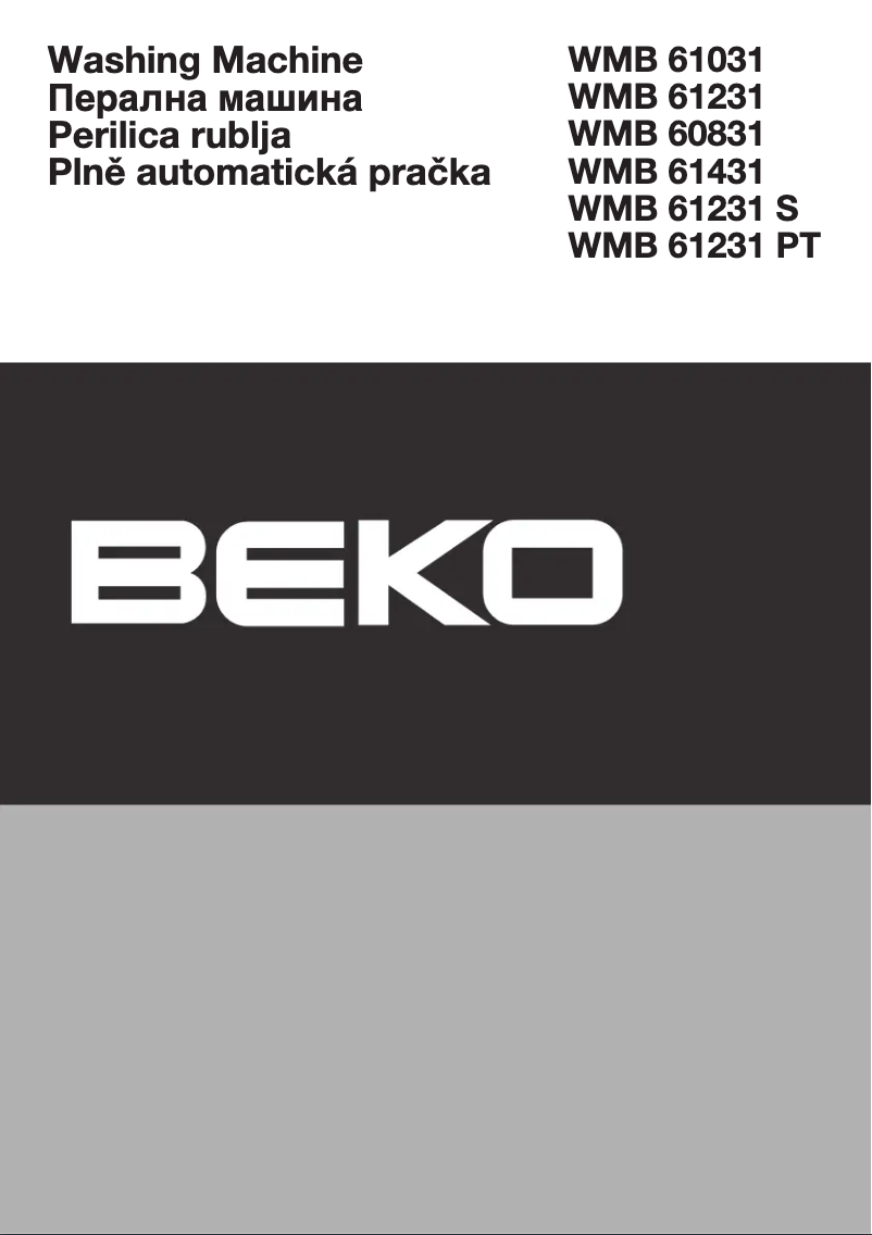 Page 1 de la notice Manuel utilisateur Beko WMB 61031