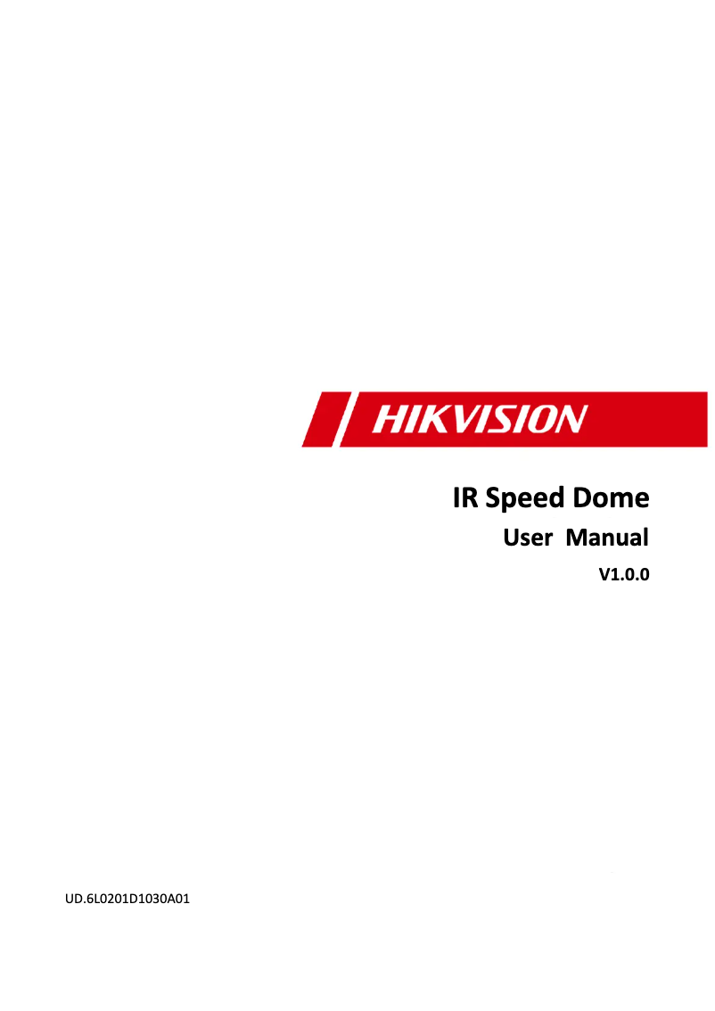 Page 1 de la notice Manuel utilisateur Hikvision DS-2AE7168-A