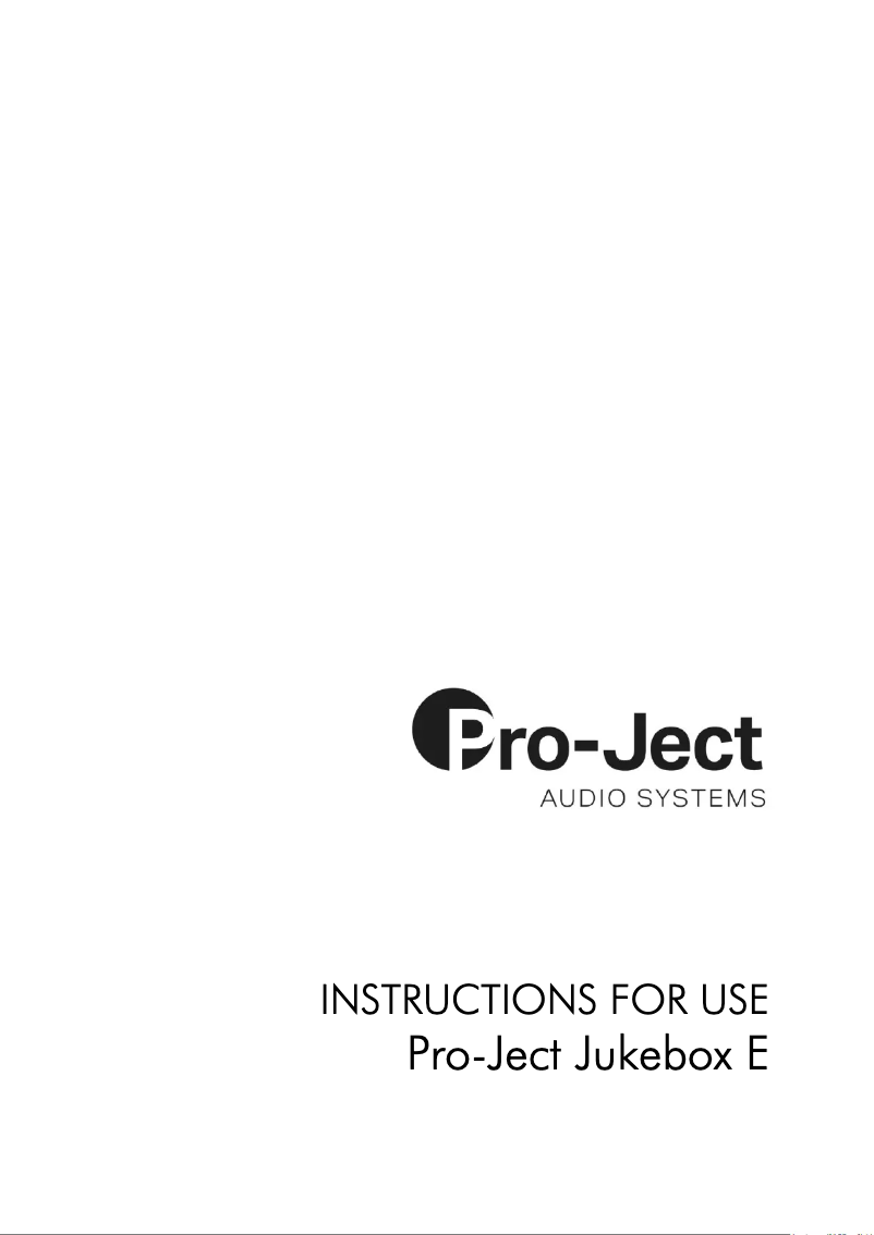 Page n°1 - Manuel utilisateur Pro-Ject Jukebox E