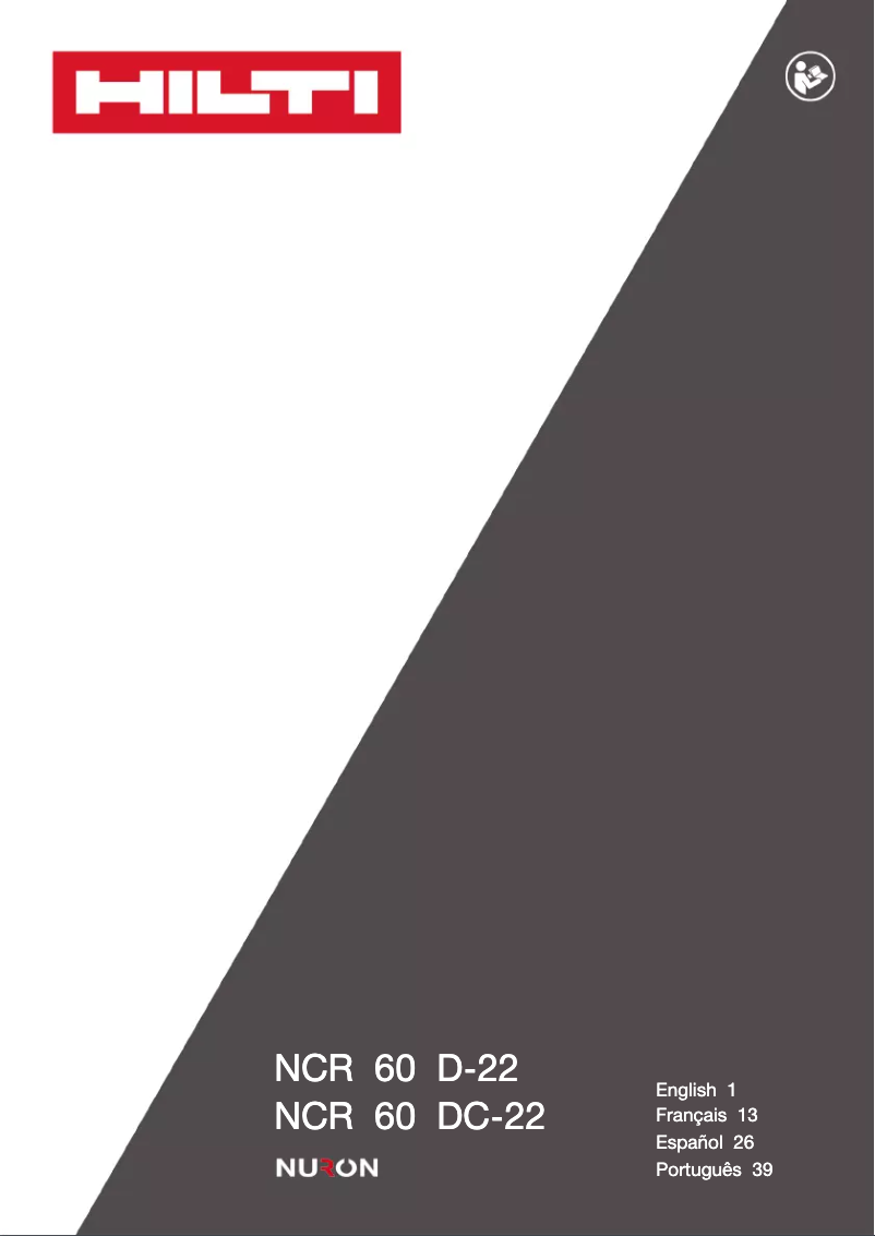 Página 1 del manual Manual de usuario Hilti NCR 60 DC-A22