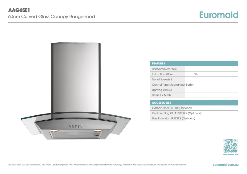 Image de la première page du manuel de l'appareil AAG6SE1