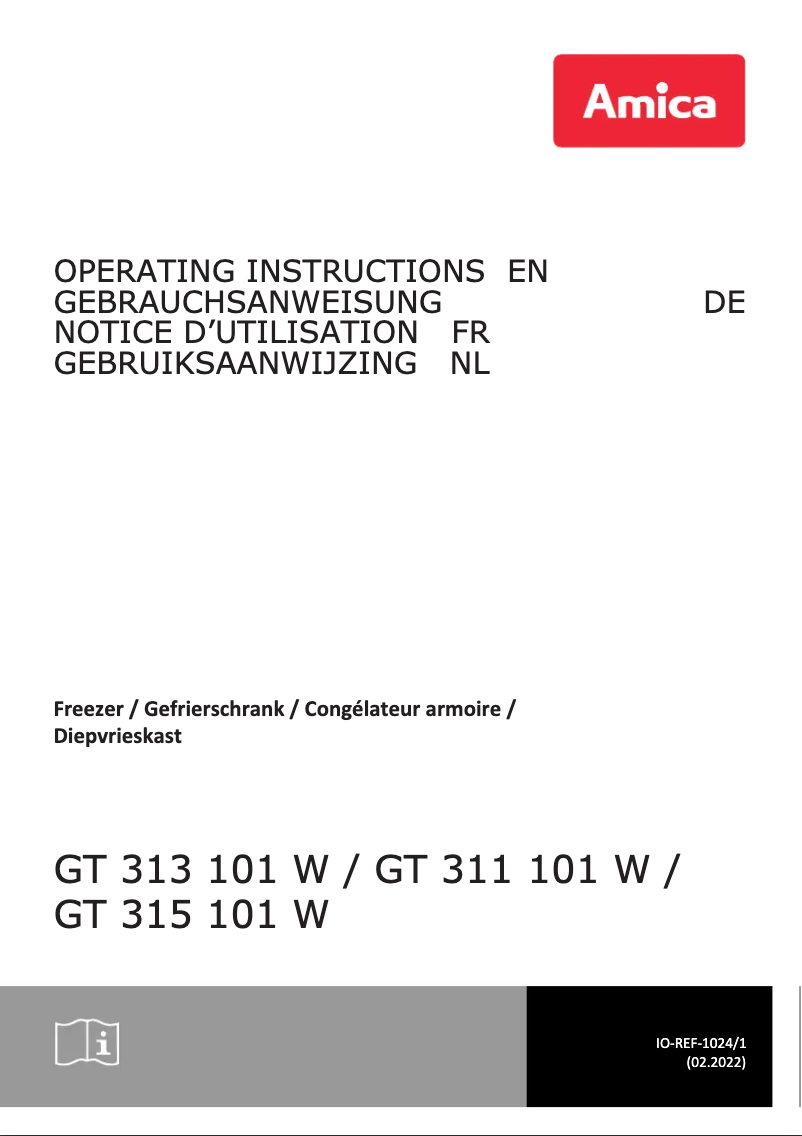 Page 1 de la notice Manuel utilisateur Amica GT 313 101 W