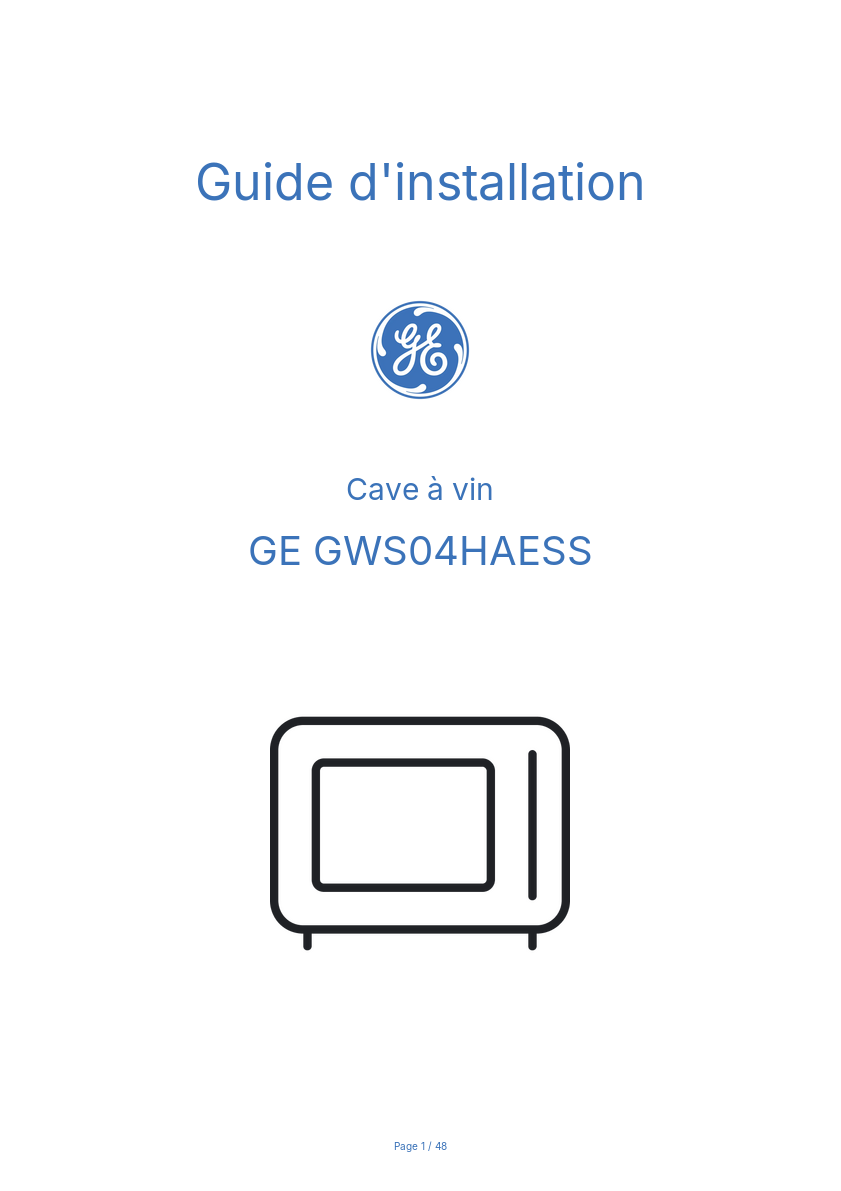 Image de la première page du manuel de l'appareil GWS04HAESS