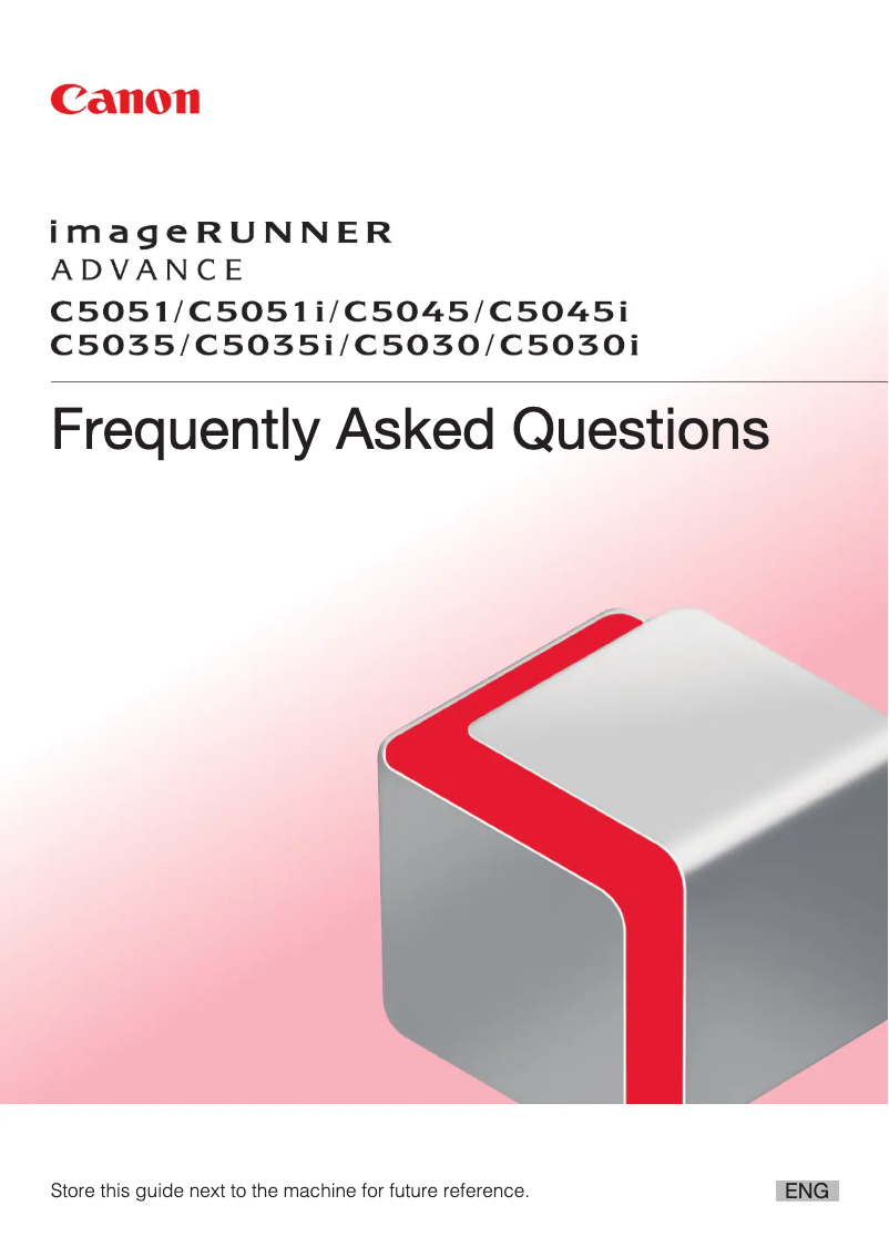 Page n°1 - FAQ Canon imageRUNNER ADVANCE C5045i