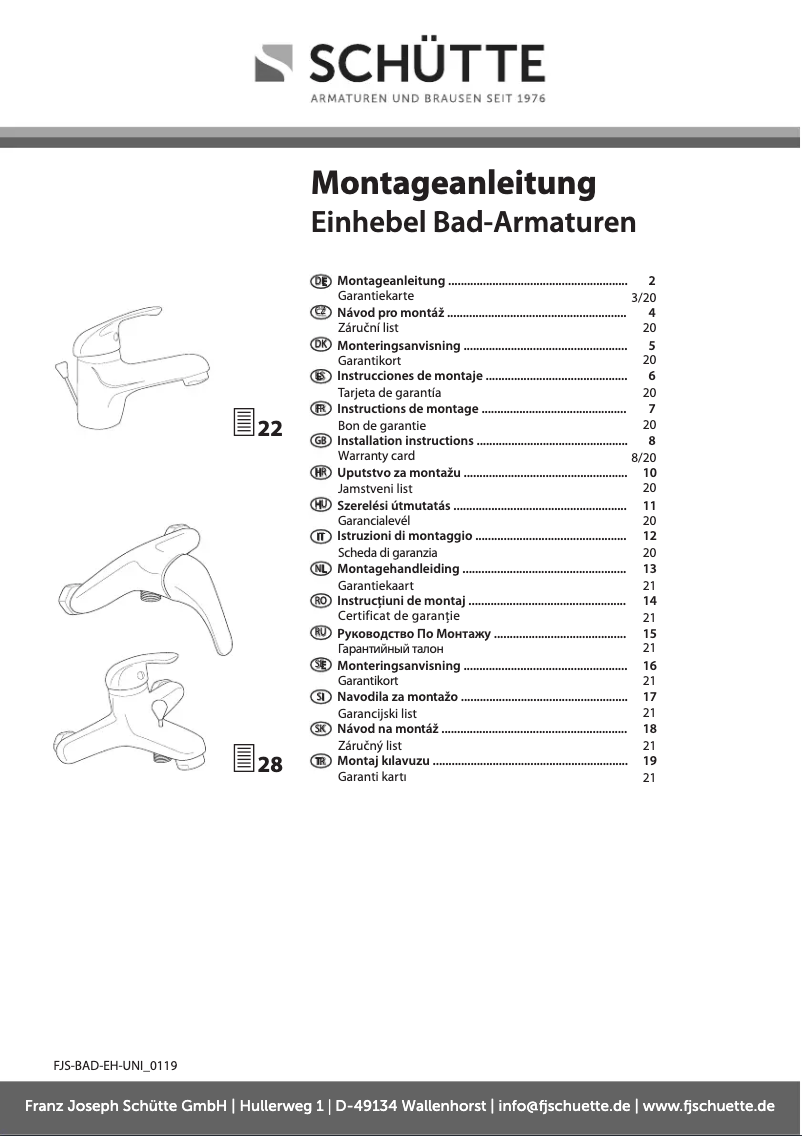 Page n°1 - Instructions / montage Schütte Magna