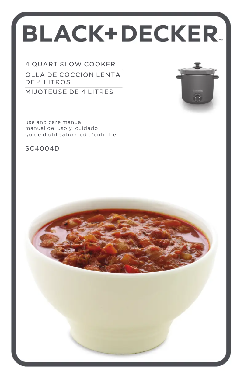 Page 1 de la notice Manuel utilisateur Black & Decker SC4004D