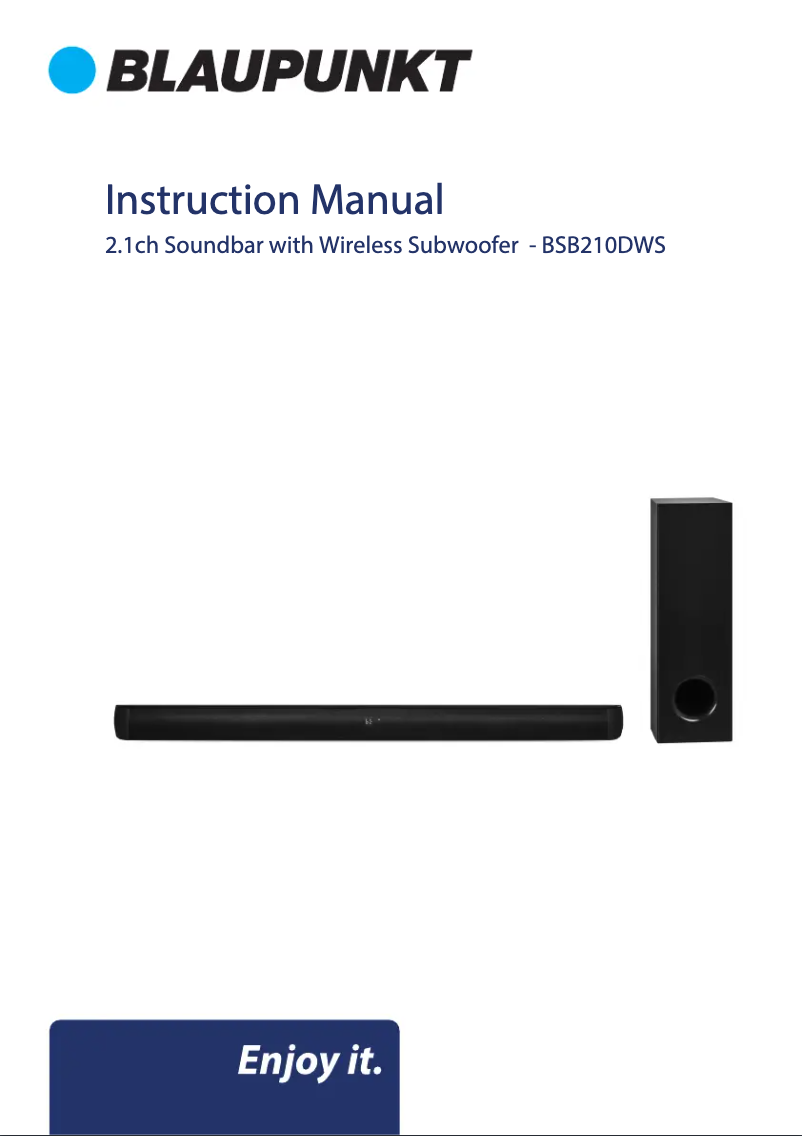 Image de la première page du manuel de l'appareil BSB210DWS