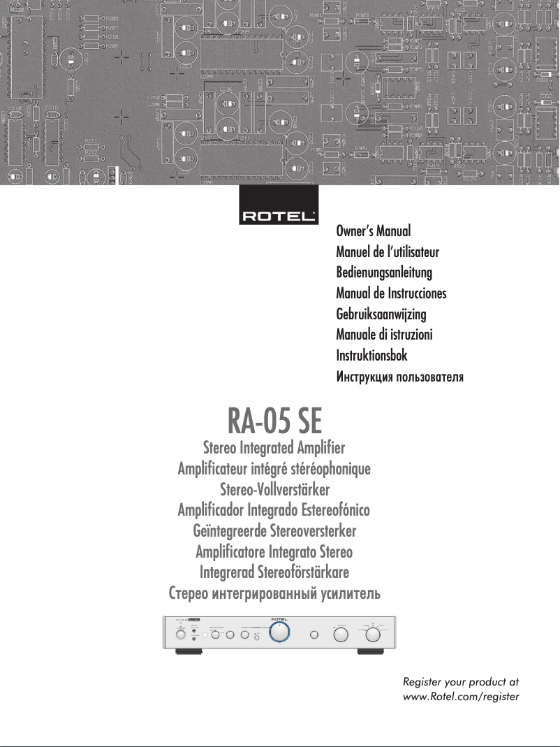 Page n°1 - Manuel utilisateur Rotel RA-05SE