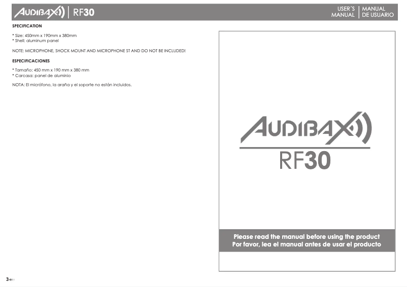 Page 1 de la notice Manuel utilisateur Audibax RF30