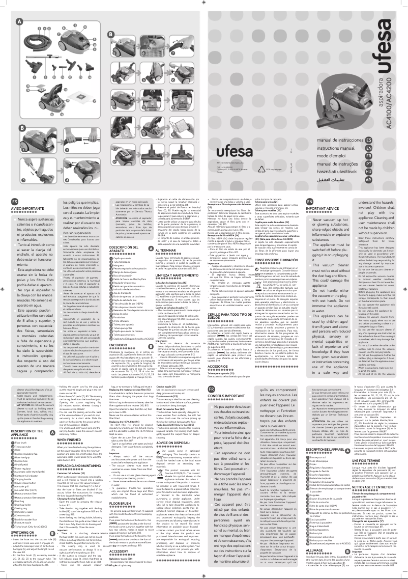 Page n°1 - Manuel utilisateur Ufesa AC4100