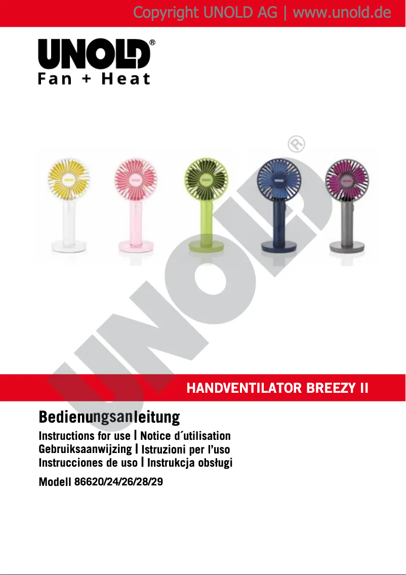 Page n°1 - Manuel utilisateur Unold Breezy II 86620