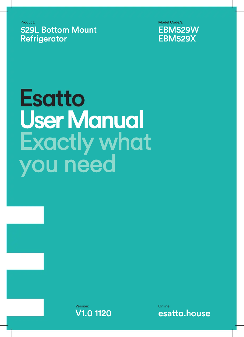 Page n°1 - Manuel utilisateur Esatto EBM529X