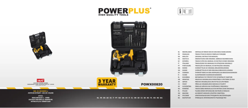 Page 1 de la notice Manuel utilisateur PowerPlus POWX00820