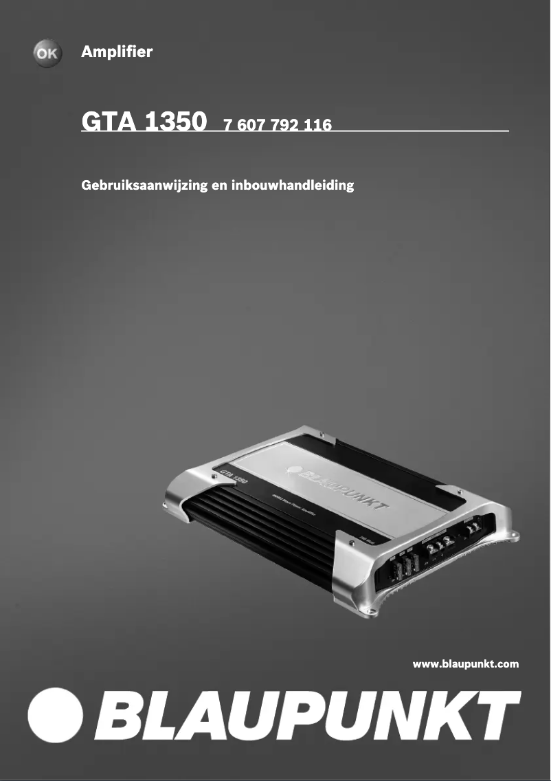 Page 1 de la notice Manuel utilisateur Blaupunkt GTA 1350