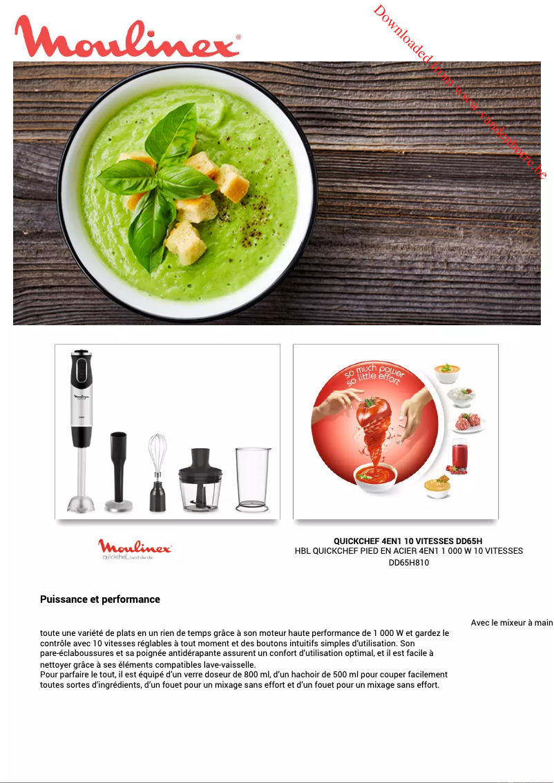 Image de la première page du manuel de l'appareil Quickchef DD65H8