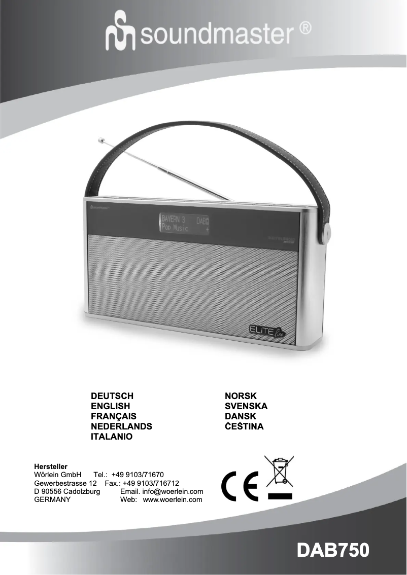 Page n°1 - Manuel utilisateur Soundmaster DAB750