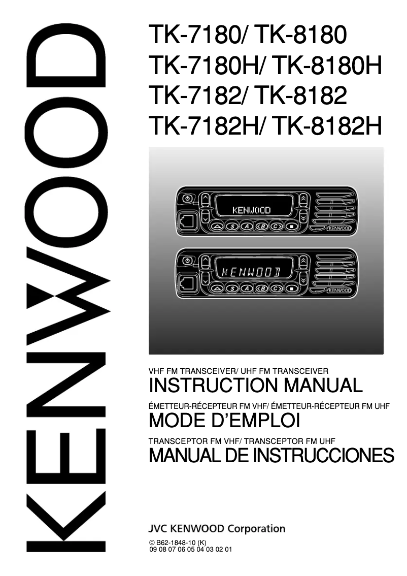 Page n°1 - Manuel utilisateur Kenwood TK-7180