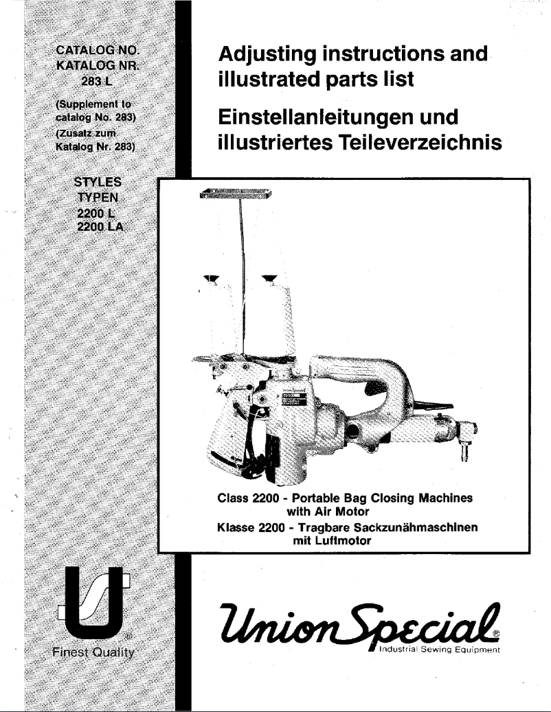 Page 1 de la notice Manuel utilisateur Union Special 2200L