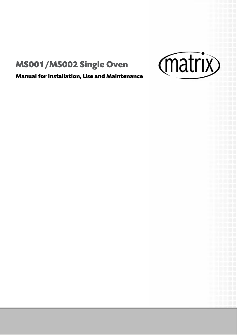 Page 1 de la notice Manuel utilisateur Matrix MS001SS