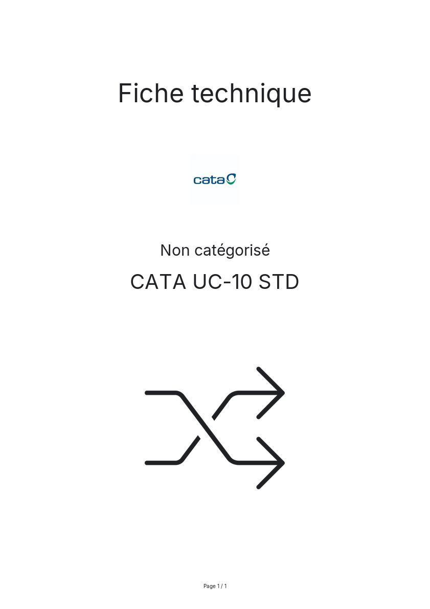 Image de la première page du manuel de l'appareil UC-10 STD