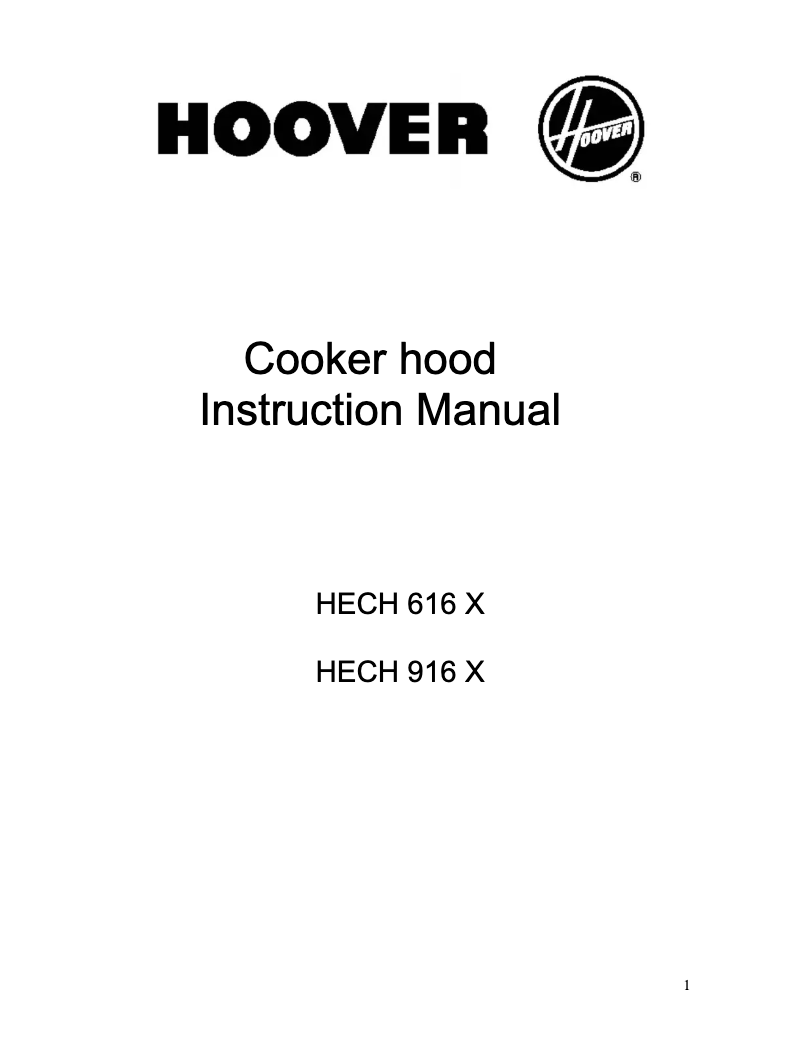 Page n°1 - Manuel utilisateur Hoover HECH916X