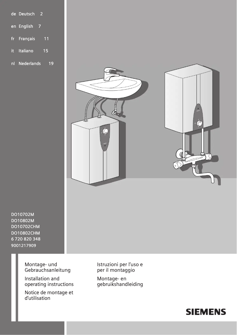 Page 1 de la notice Manuel utilisateur Siemens DO10802M