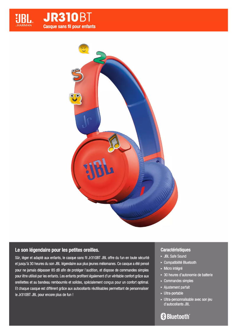 Image de la première page du manuel de l'appareil JR310BT