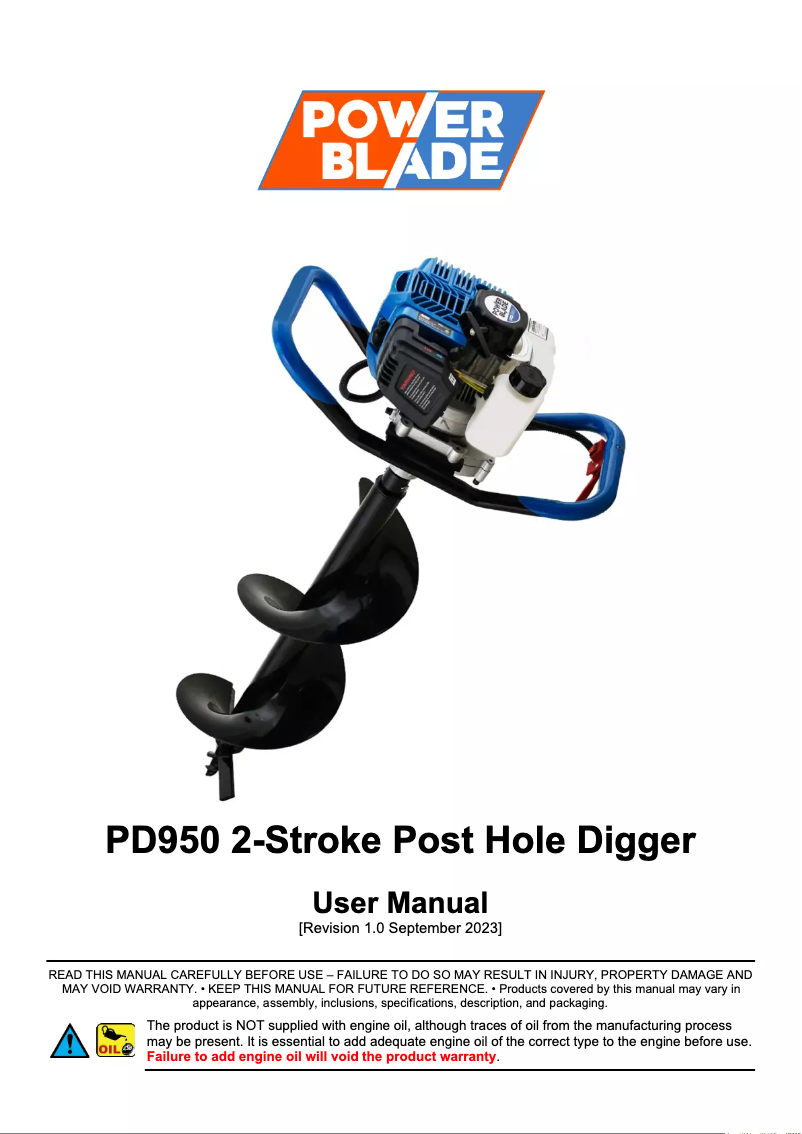 Page n°1 - Manuel utilisateur Powerblade PD950