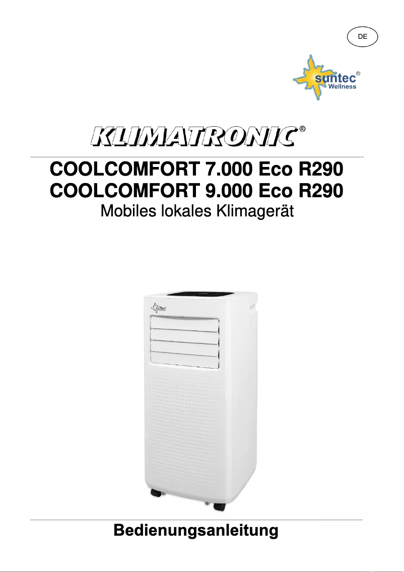 Page 1 de la notice Manuel utilisateur Suntec Klimatronic Coolcomfort 9.000 Eco R290