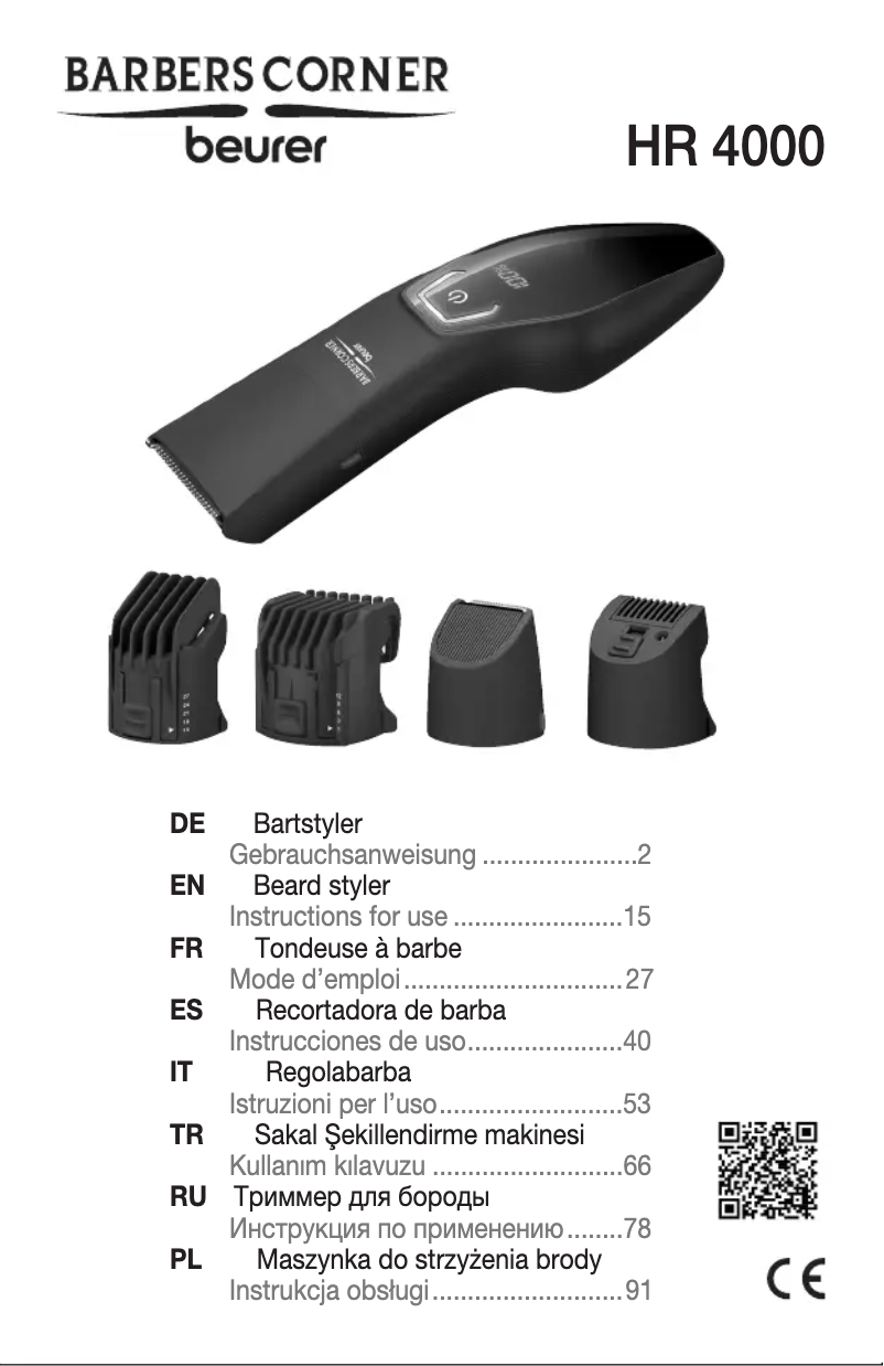 Page n°1 - Manuel utilisateur Beurer HR 4000 Fili
