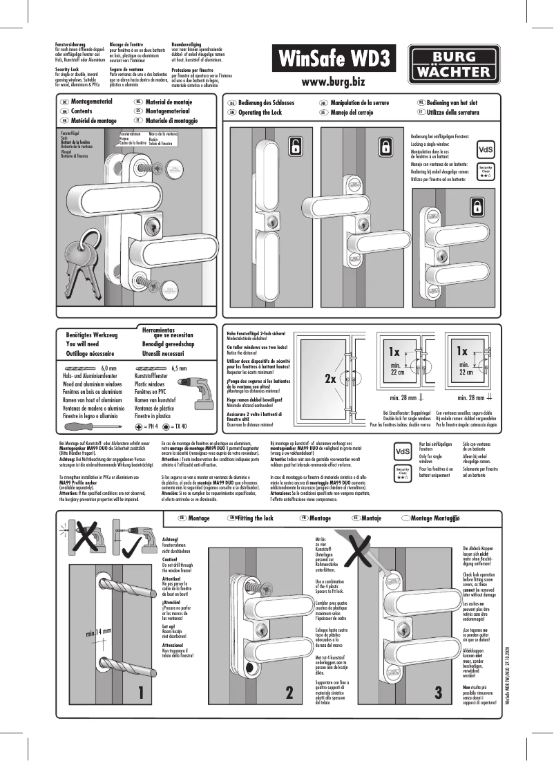 Page n°1 - Manuel utilisateur Burg Wächter WinSafe WD3