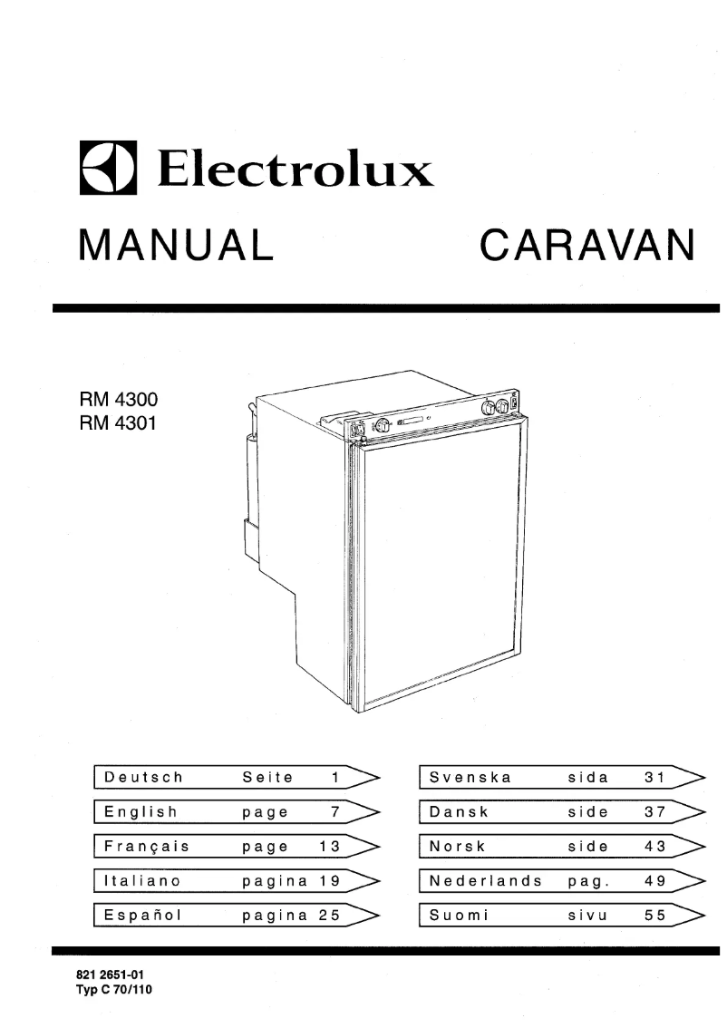 Page n°1 - Manuel utilisateur Electrolux RM 4301